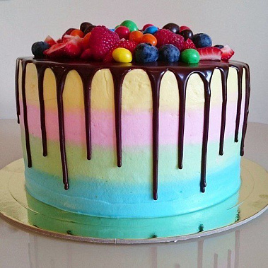 Торт с глазурью "Радуга" купить - домодедово.сладкоежкин.рф